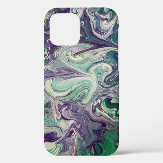 iPhone 12 Pro Artwork Hoesje - Paarse en Groen (Achterkant)
