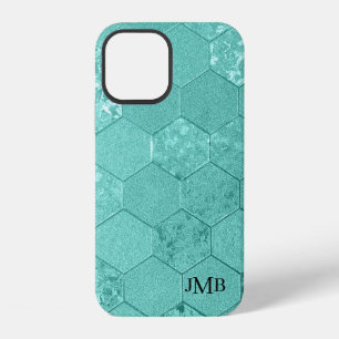 iPhone 12 Votre Coque géométrique - Poignée verte des initia
