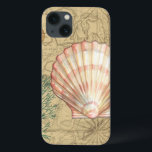 iPhone 13 Case Collage<br><div class="desc">La vie de la vie de la mer. This translucent collection of these seashells veut go great on any products. It gives a vintage feel to the image and captures the sea life underwater. Incluit des a stripe pink and white seashell and a sepia colored conch shell.</div>
