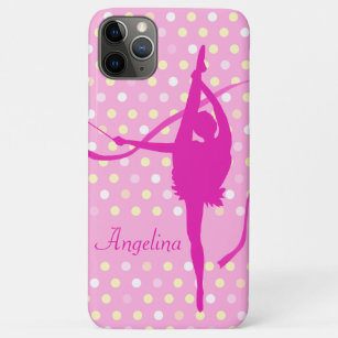 Etui iPhone Case-Mate Enfants filles nommé gymnaste poka point rose