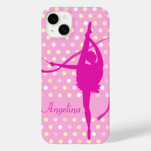 Coques Pour iPhone Enfants filles nommé gymnaste poka point rose