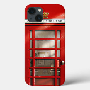 iPhone 13 Coque Boîte téléphonique rouge britannique personnalisée