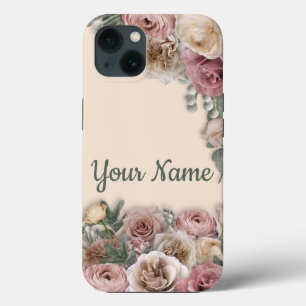 iPhone 13 Coque de style victorien crème