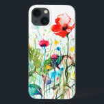 iPhone 13 Coque Illustration des fleurs d'aquarelle colorée<br><div class="desc">Illustration de l'aquarelle des fleurs cool colorées</div>