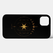 iPhone 13 Coques Sacred Geometry, fleur de vie  (Verso (horizontal))