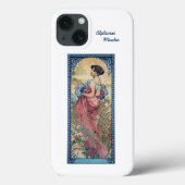 iPhone 13 hoesje Alphonse Mucha Art Nouveau (Achterkant)