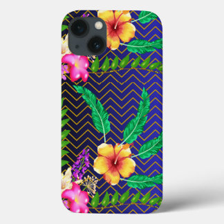 iPhone 13 Hoesje, Blauwe achtergrond Rood, Gele Bl iPhone 13 Hoesje