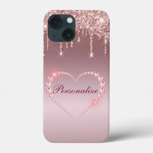 IPhone 13 Hoesje roze diamanten