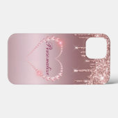 IPhone 13 Hoesje roze diamanten (Achterkant (horizontaal))