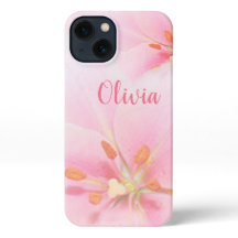 iPhone 13 Hoesje Roze Lily Lady/Girl/Woman