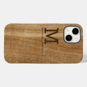 iPhone 14 Coque en bois Brown rustique.Mate pour hommes, ave (Verso (horizontal))
