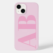 iPhone 14 Coque Monogramme minimal initial pour fille rose m (Verso)