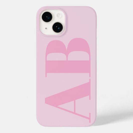 iPhone 14 Coque Monogramme minimal initial pour fille rose m (Verso)