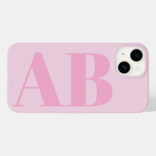 iPhone 14 Coque Monogramme minimal initial pour fille rose m (Verso (horizontal))