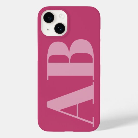 iPhone 14 Coque Monogramme minimal initial pour fille rose m (Verso)