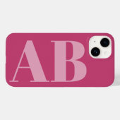 iPhone 14 Coque Monogramme minimal initial pour fille rose m (Verso (horizontal))