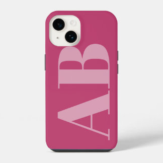 iPhone 14 Coque Monogramme minimal initial pour fille rose m