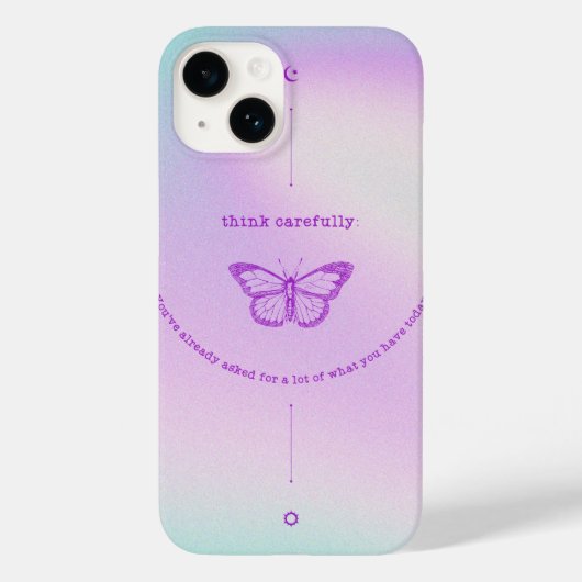 iPhone 14 Coque - Papillon réfléchissant (Verso)