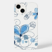 iPhone 14 Hoesje-Blauwe Bloemen Case-Mate iPhone Case (Achterkant)