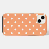 iPhone 14 Plus coque coriace point orange (Verso Horizontal)
