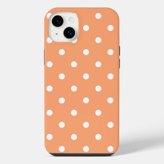 iPhone 14 Plus coque coriace point orange (Verso)