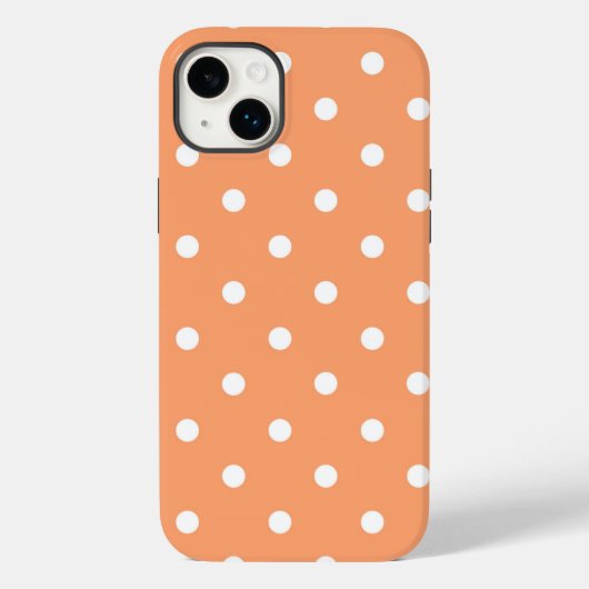 iPhone 14 Plus stoere hoesje oranje stip (Achterkant)