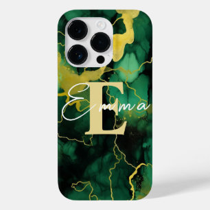 iPhone 14 Pro hoesje Groene & Gouden Alcoholinkt