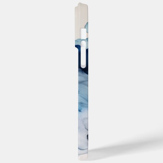 iPhone 14 Pro Max Coque avec encre d'alcool bleu e (Verso / Gauche)