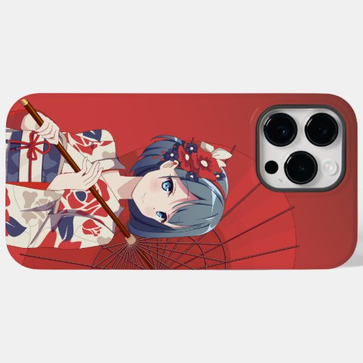 iPhone 14 Pro Max Red Anime Coque couverture pour  (Verso (horizontal))