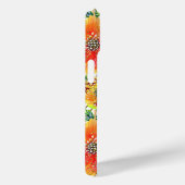 iPhone 15 Coque avec Fleurs orange et jaune (Verso / Droite)
