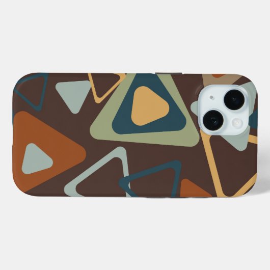 iPhone 15 Coque Avec Triangles Modernes Du Milieu  (Verso (horizontal))