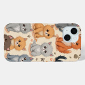 iPhone 15 Coque Cute chaton motif Téléphone Case (Verso (horizontal))