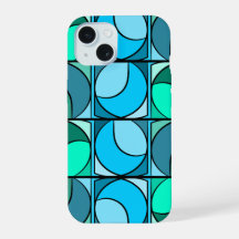 Iphone 15 hoesje 70' design blauw
