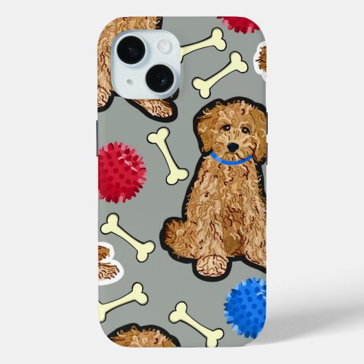 iPhone 15 hoesje Heavy Duty Goldendoodle (Achterkant)