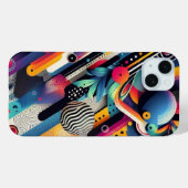 iPhone 15 Mini "Abstrait Art Extravaganza coque iphone" (Verso (horizontal))