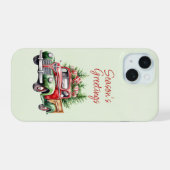 iPhone 15 Noël Vintage Coque de camion (Verso Horizontal)