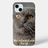 IPhone 15 plus coque avec chat drôle (Verso)