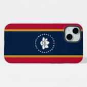 iPhone 15 Plus Coque-Mate, drapeau du Mississippi (Verso Horizontal)