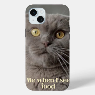 IPhone 15 plus hoesje met grappige kat