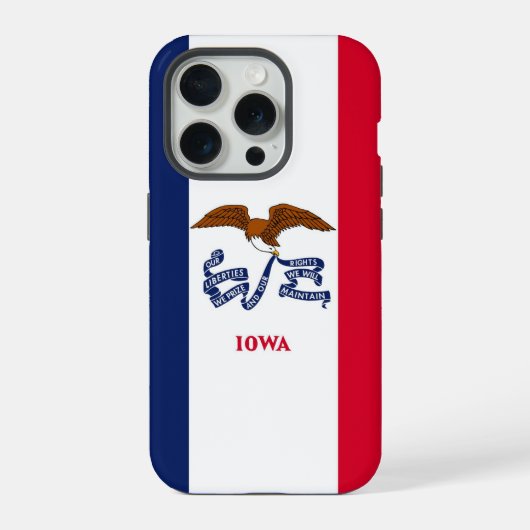 iPhone 15 Pro Coque-Mate, drapeau Iowa (Verso)