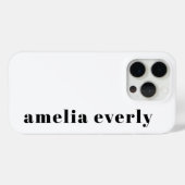 iPhone 15 Pro Coque monochrome minimaliste personnalisé (Verso (horizontal))