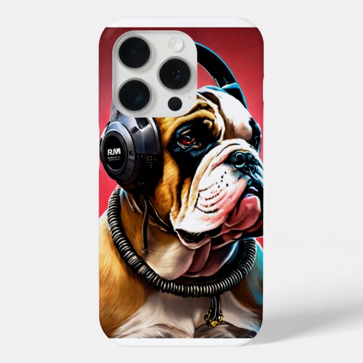 iPhone 15 Pro Hoesje met Bulldog Graphic (Achterkant)