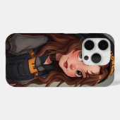 iPhone 15 Pro jolie fille halloween coque (Verso (horizontal))