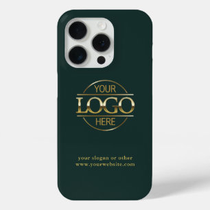 iPhone 15 Pro Logo professionnel personnalisé Coque vert foncé