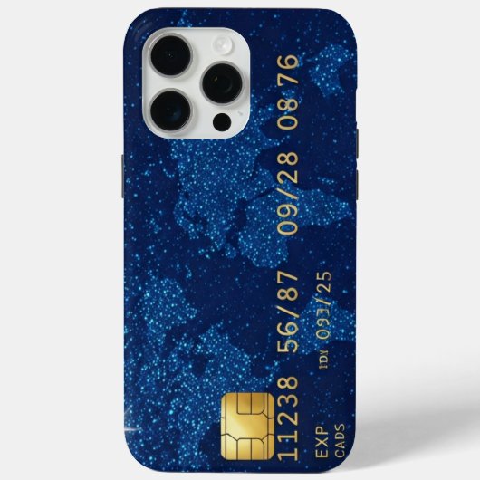 iPhone 15 Pro Max Carte de visite coque Blue Safire (Verso)