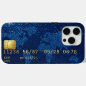iPhone 15 Pro Max Carte de visite coque Blue Safire (Verso (horizontal))