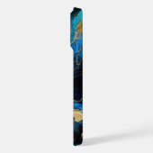 iPhone 15 Pro Max Coque avec encre d'alcool bleu e (Côté gauche)