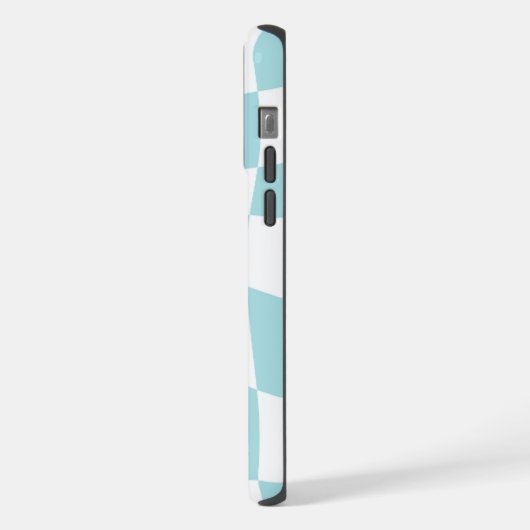 iPhone 15 Pro Max | Coque Turquoise Checkerboard (Côté gauche)