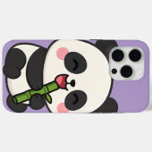 iPhone 15 Pro Max Cute Panda manger bambou téléphone coque (Verso (horizontal))