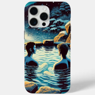 iPhone 15 Pro Max Hoesje - Jonge mannen in onsen